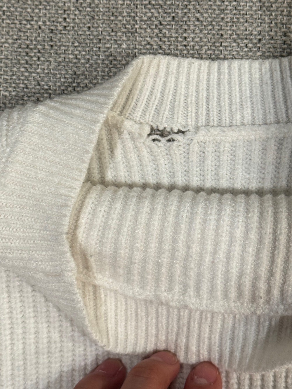 Women's Cream Ribbed Mock Neck Sweater - Picture 5 of 5